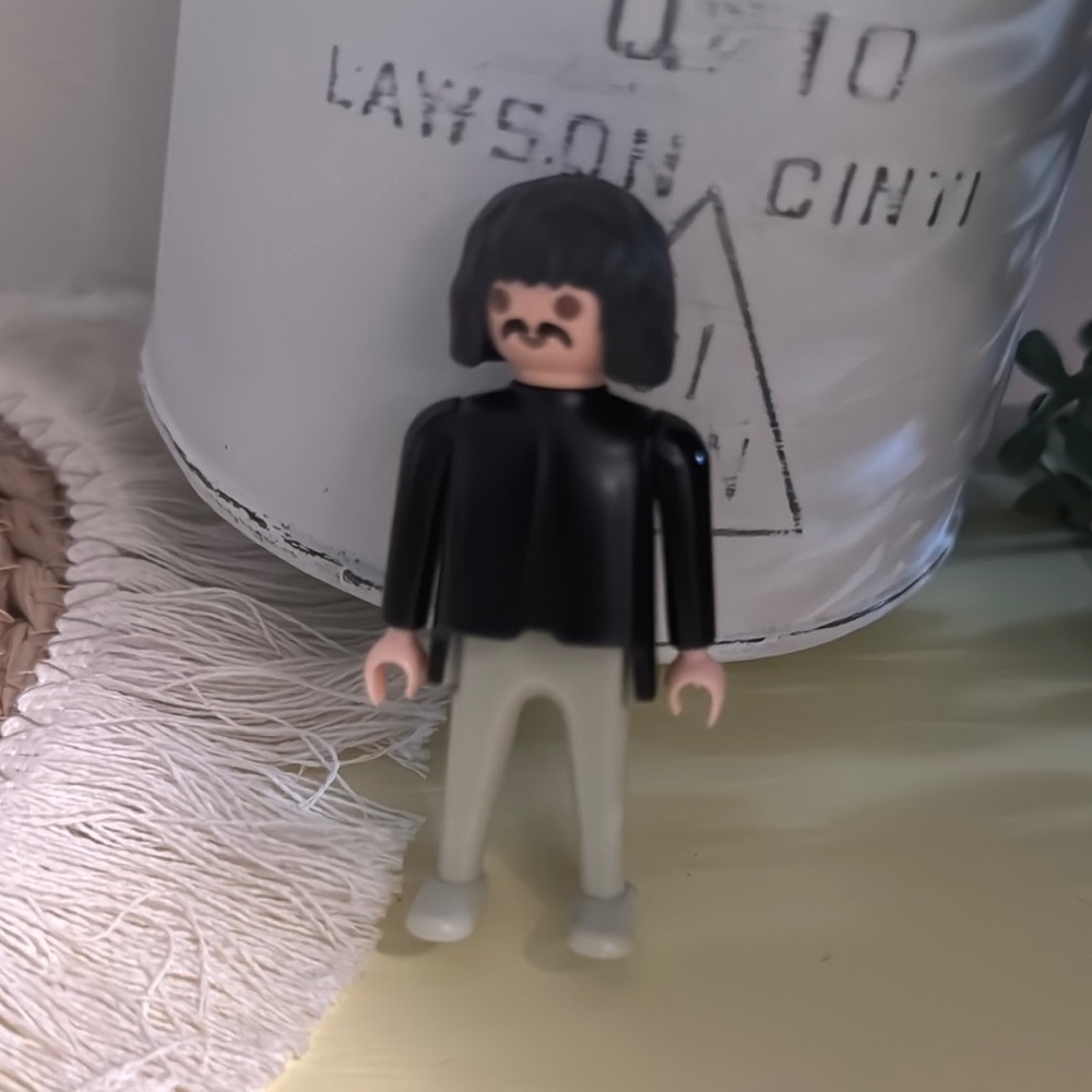 $5 bundled - 1974 Geobra posable Black and Gray Toy Figure